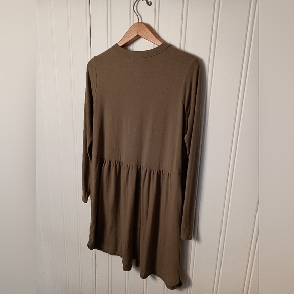 Zenana- Olive Button-Down Dress- Size XL - Picture 5 of 10
